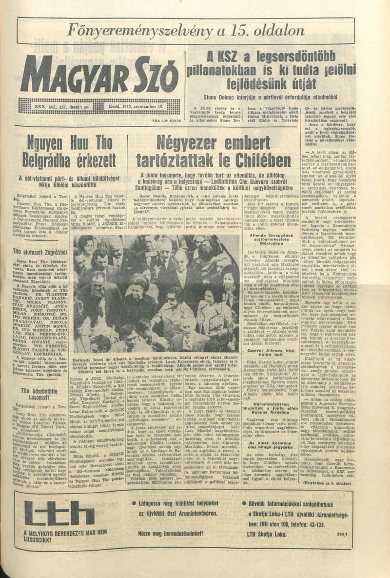 Magyar Szó, 30. évf. 1973. szeptember 18. 257. sz. 1–20. oldal