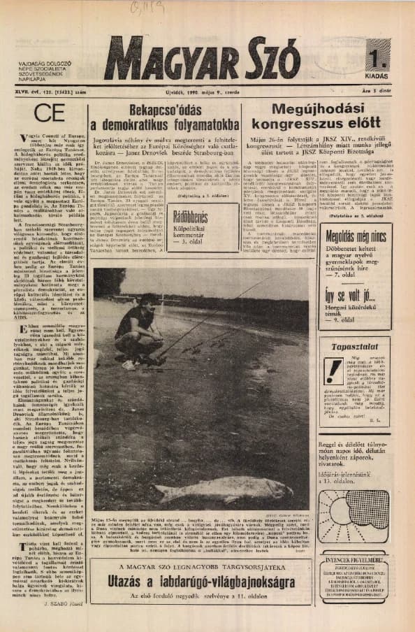 Magyar Szó, 47. évf. 1990. május 9. 125. sz. 1–20. oldal