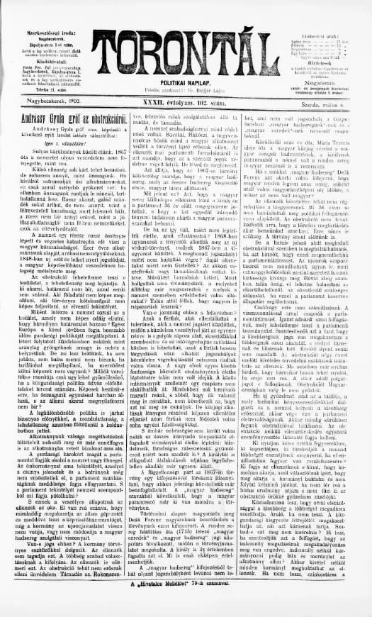 Torontál, 32. évf. 1903. május 6. 102. sz.