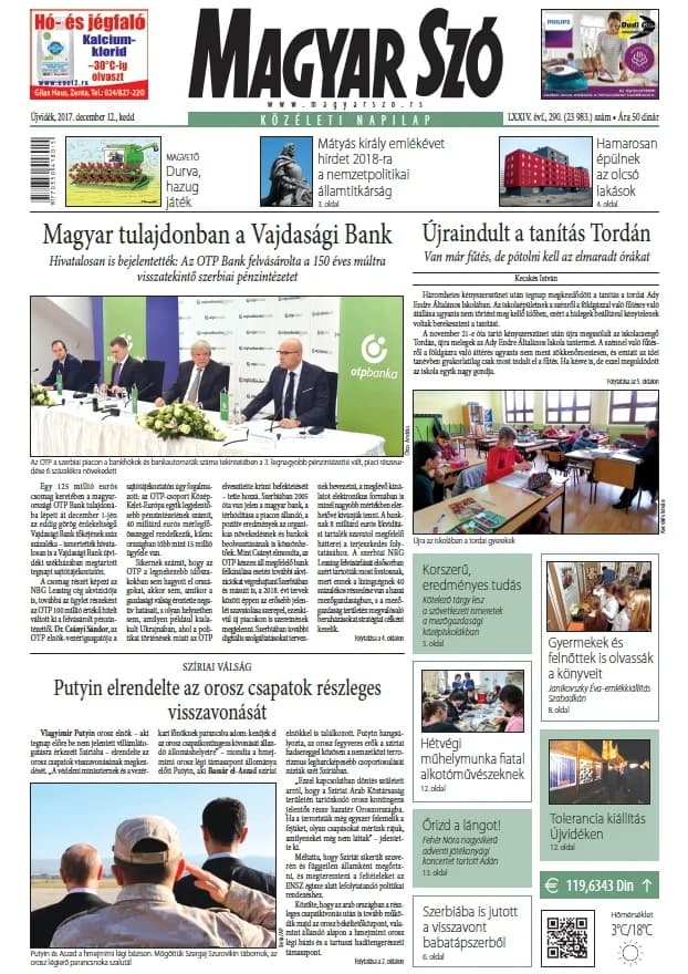 Magyar Szó, 74. évf. 2017. december 12. 290. sz. 1–20. oldal