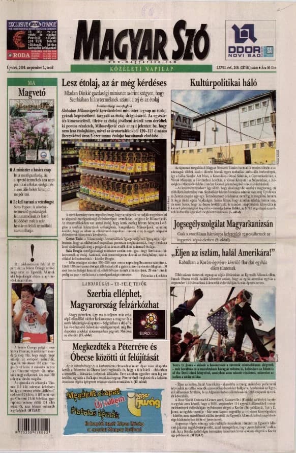Magyar Szó, 67. évf. 2010. szeptember 7. 208. sz. 1–20. oldal