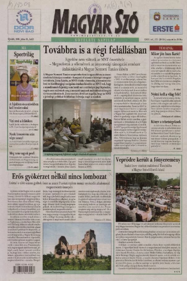 Magyar Szó, 63. évf. 2006. július 31. 175. sz. 1–12. oldal