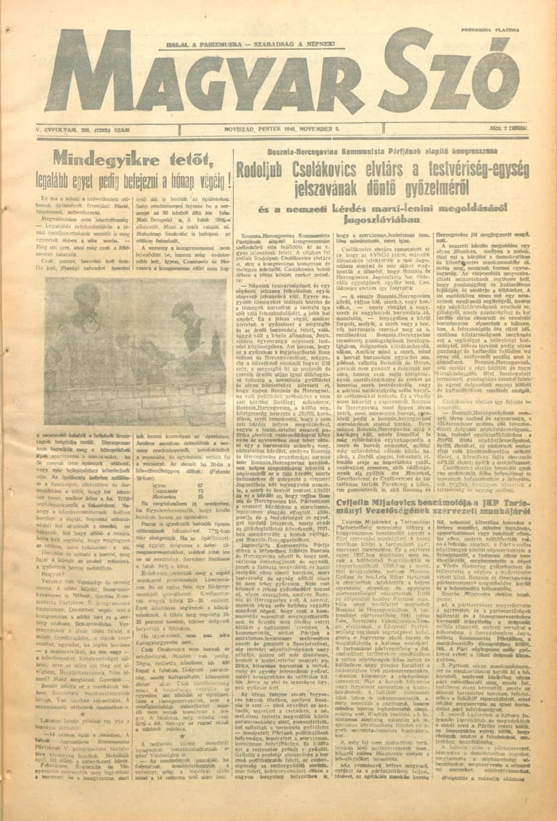Magyar Szó, 5. évf. 1948. november 5. 265. sz. 1–4. oldal