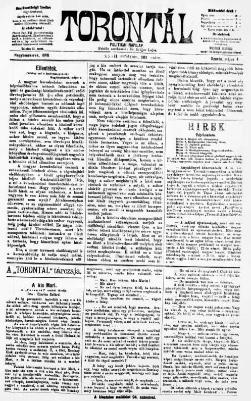 Torontál, 27. évf. 1898. május 4. 101. sz.