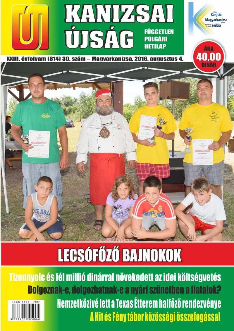Új Kanizsai Újság, 23. évf. 2016. augusztus 4. 30. sz.