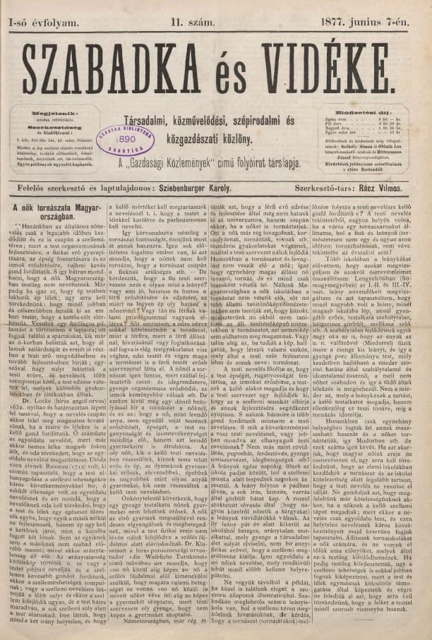 Szabadka és vidéke, 1. évf. 1877. június 7. 11. sz.