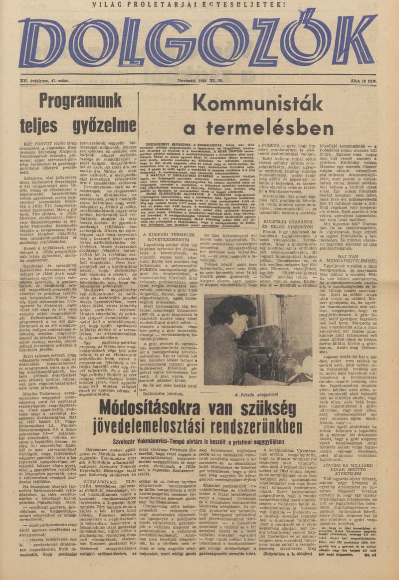 Dolgozók, 13. évf. 1959. november 20. 47. sz.