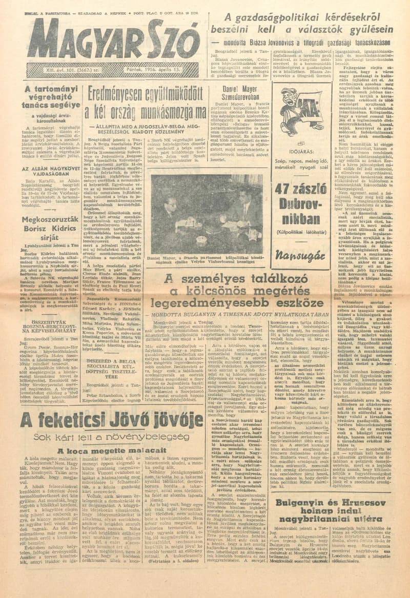 Magyar Szó, 13. évf. 1956. április 13. 101. sz. 1–8. oldal