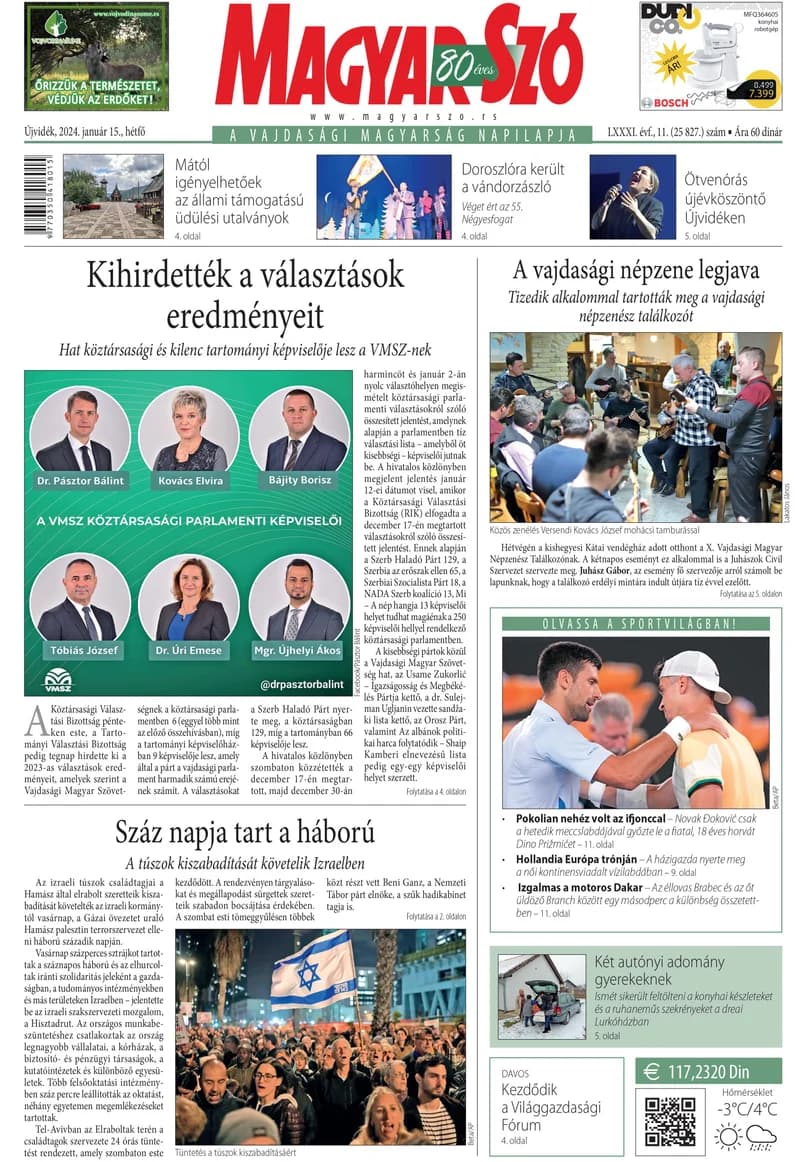 Magyar Szó, 81. évf. 2024. január 15. 11. sz. 1–16. oldal