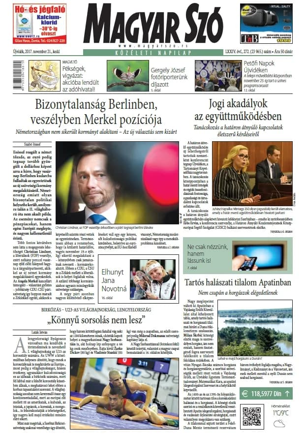 Magyar Szó, 74. évf. 2017. november 21. 272. sz. 1–20. oldal