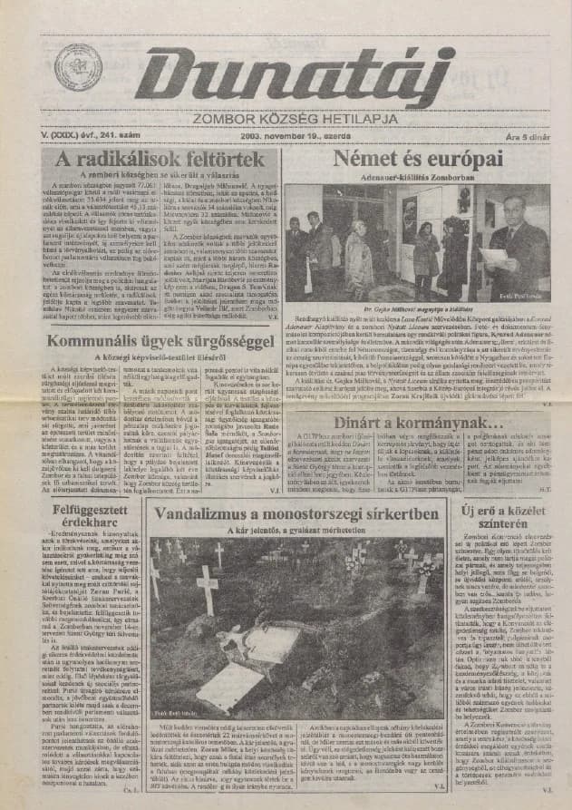 Dunatáj, 5. évf. 2003. november 19. 241. sz.