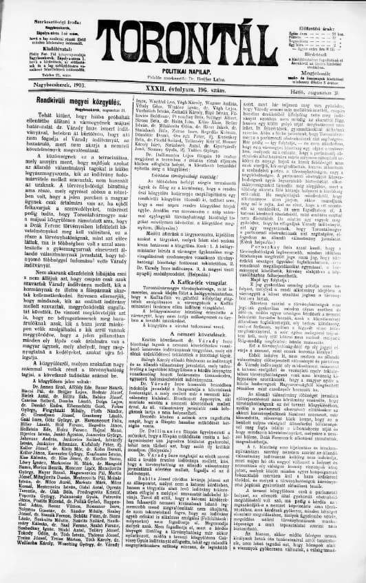 Torontál, 32. évf. 1903. augusztus 31. 196. sz.