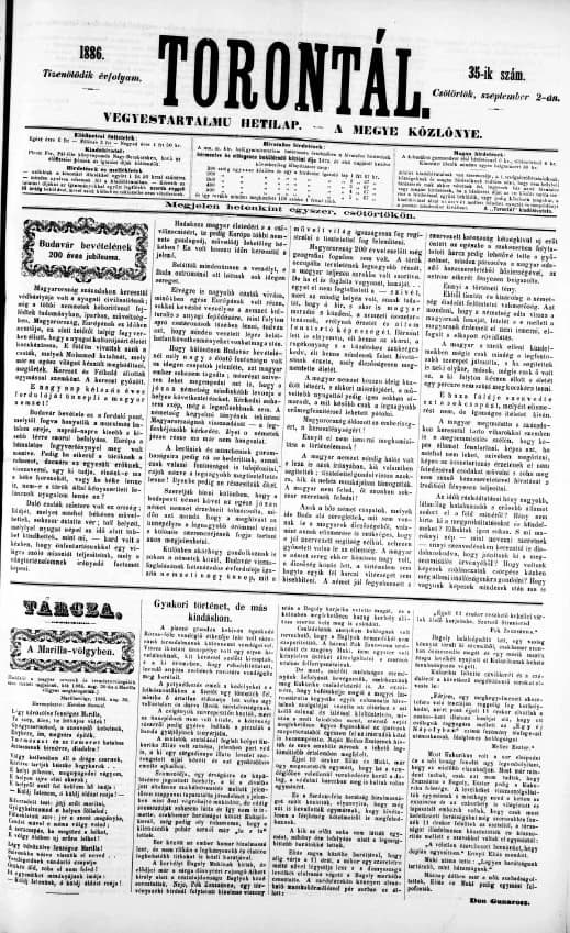 Torontál, 15. évf. 1886. szeptember 2. 35. sz.