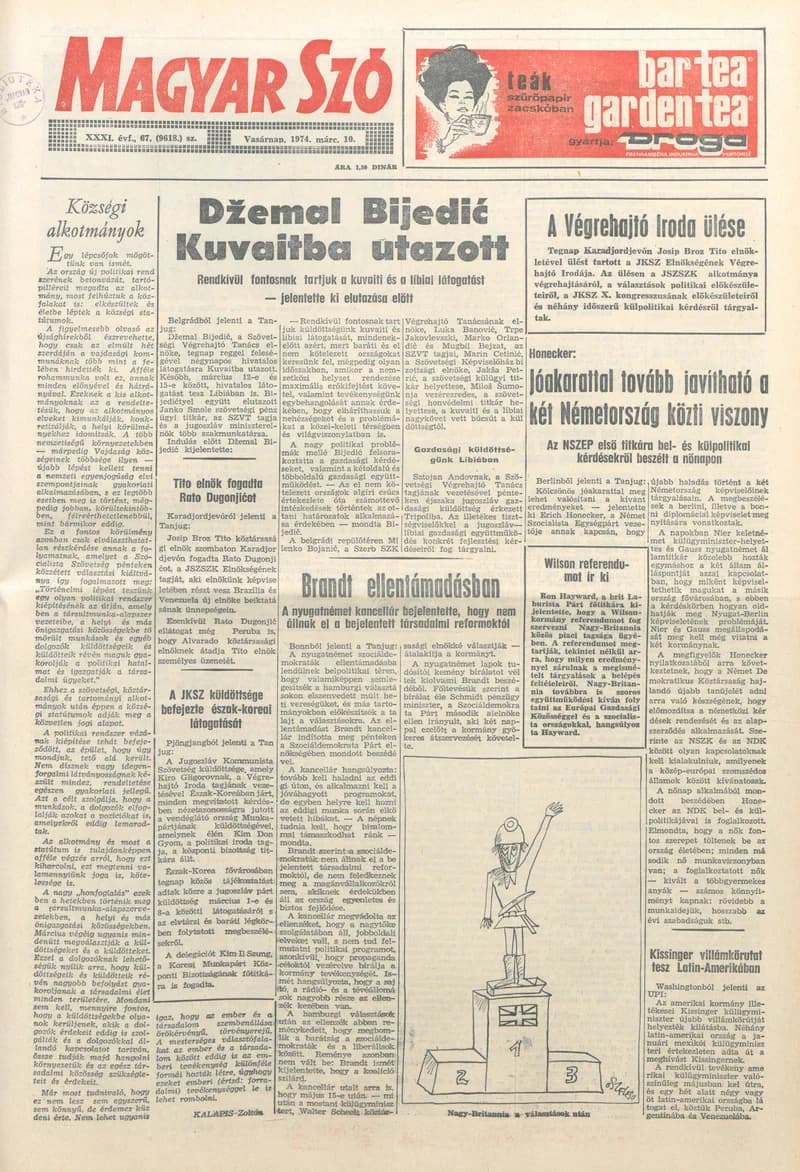 Magyar Szó, 31. évf. 1974. március 10. 67. sz. 1–32. oldal