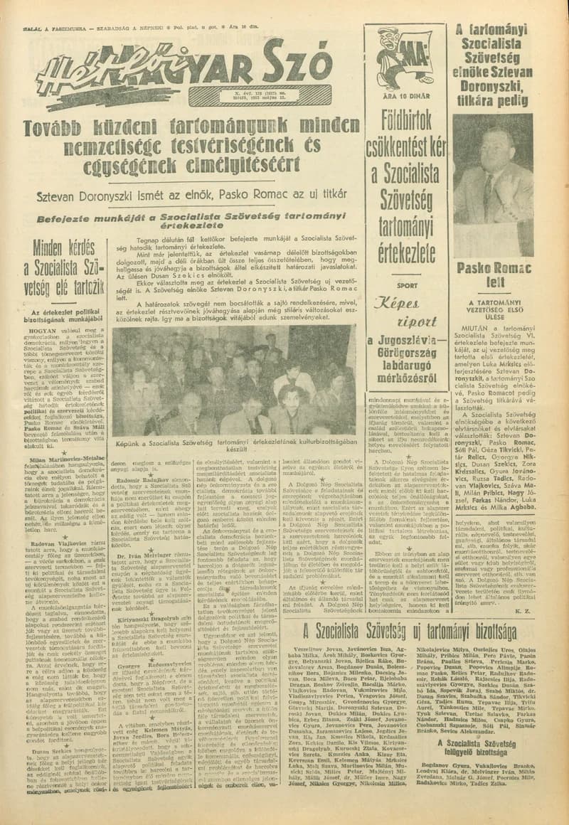 Magyar Szó, 10. évf. 1953. május 11. 128. sz. 1–10. oldal