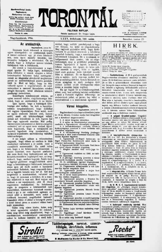 Torontál, 35. évf. 1906. június 23. 142. sz.