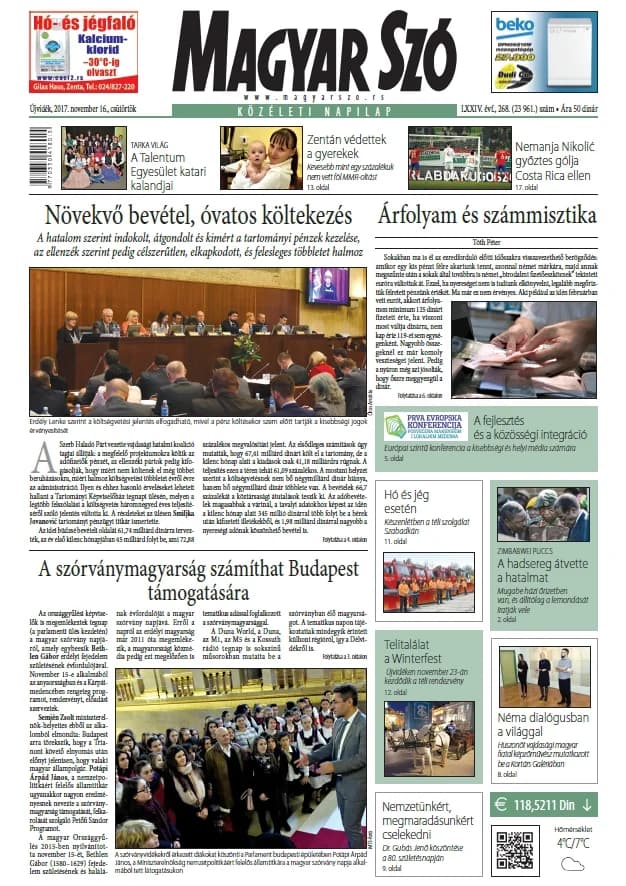 Magyar Szó, 74. évf. 2017. november 16. 268. sz. 1–20. oldal