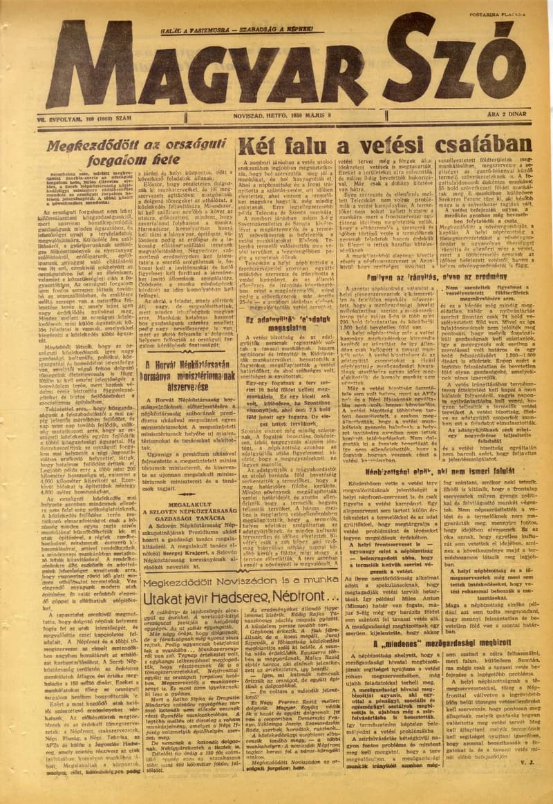 Magyar Szó, 7. évf. 1950. május 8. 109. sz. 1–4. oldal