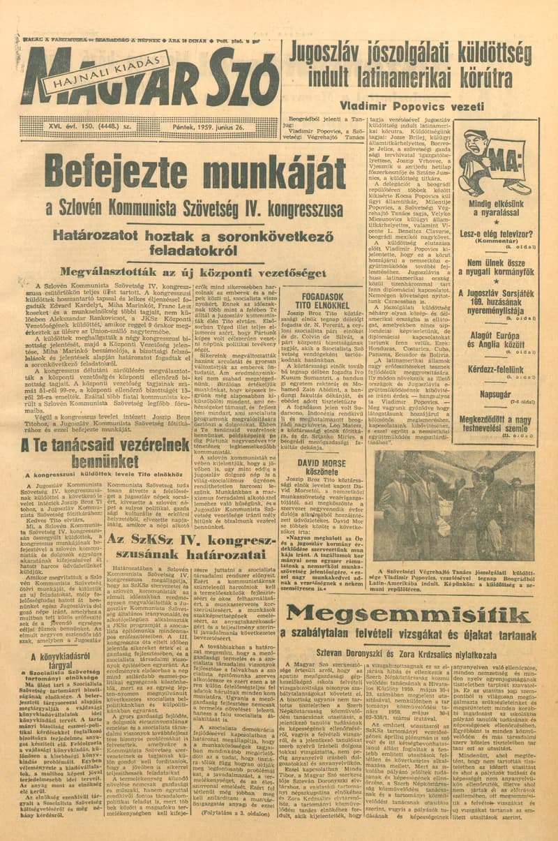 Magyar Szó, 16. évf. 1959. június 26. 150. sz. 1–20. oldal