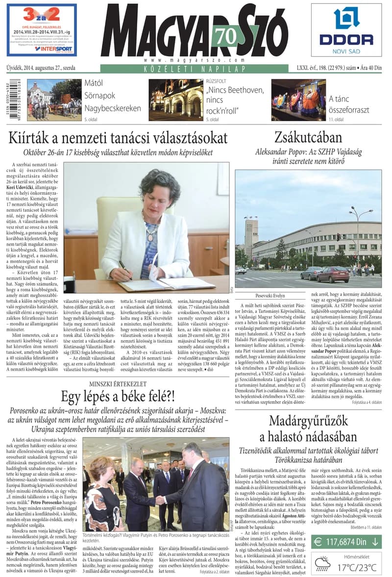 Magyar Szó, 71. évf. 2014. augusztus 27. 198. sz. 1–16. oldal