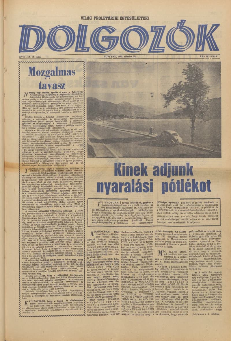 Dolgozók, 17. évf. 1963. március 29. 14. sz.