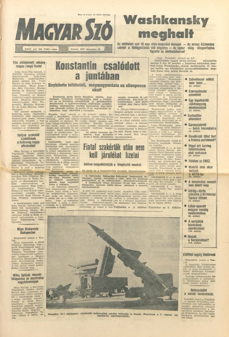 Magyar Szó, 24. évf. 1967. december 22. 350. sz. 1–16. oldal