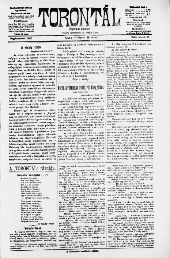Torontál, 29. évf. 1900. február 19. 40. sz.