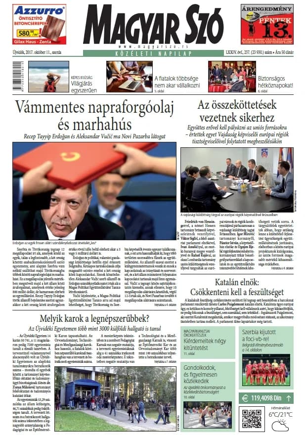 Magyar Szó, 74. évf. 2017. október 11. 237. sz. 1–16. oldal