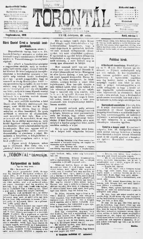 Torontál, 27. évf. 1898. március 1. 48. sz.
