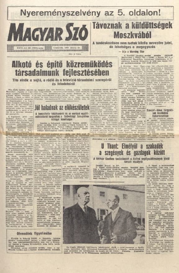 Magyar Szó, 26. évf. 1969. június 19. 166. sz. 1–16. oldal