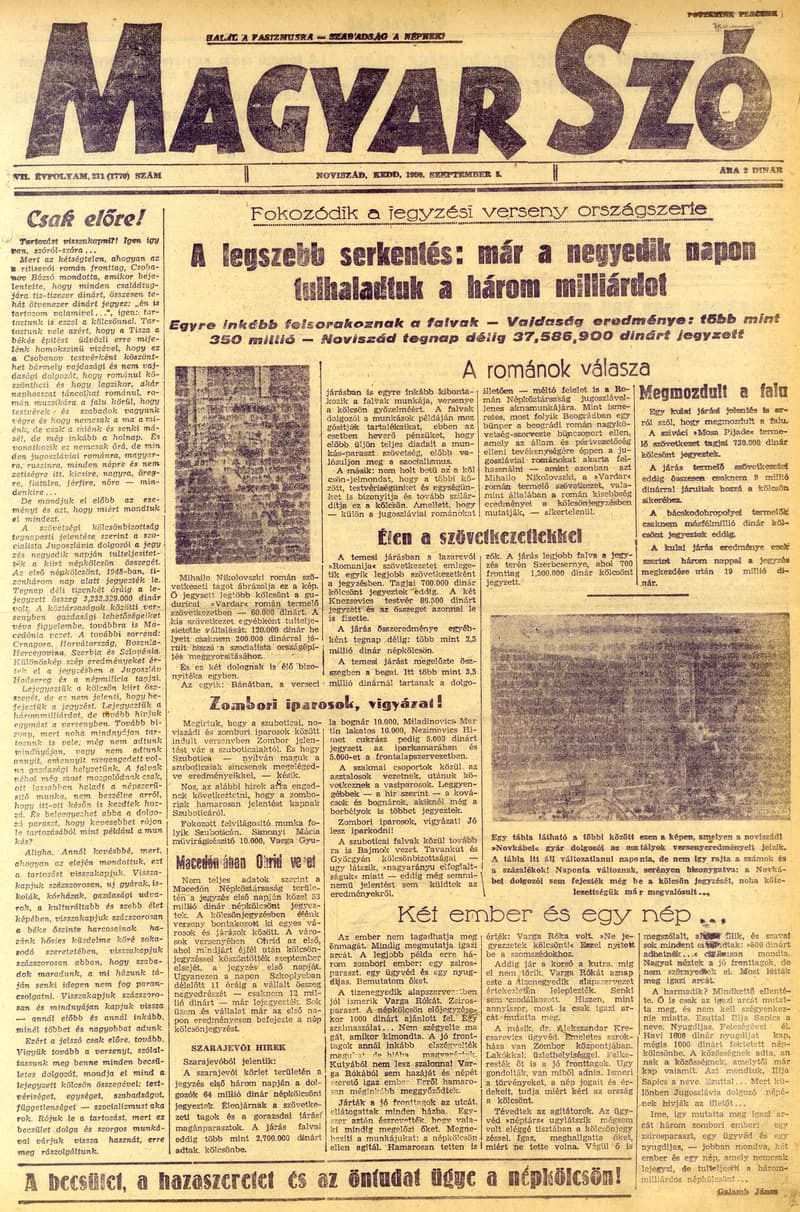 Magyar Szó, 7. évf. 1950. szeptember 5. 211. sz. 1–4. oldal