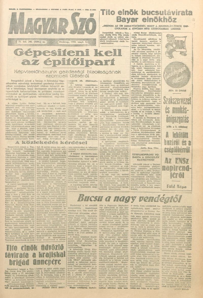 Magyar Szó, 11. évf. 1954. szeptember 12. 248. sz. 1–14. oldal