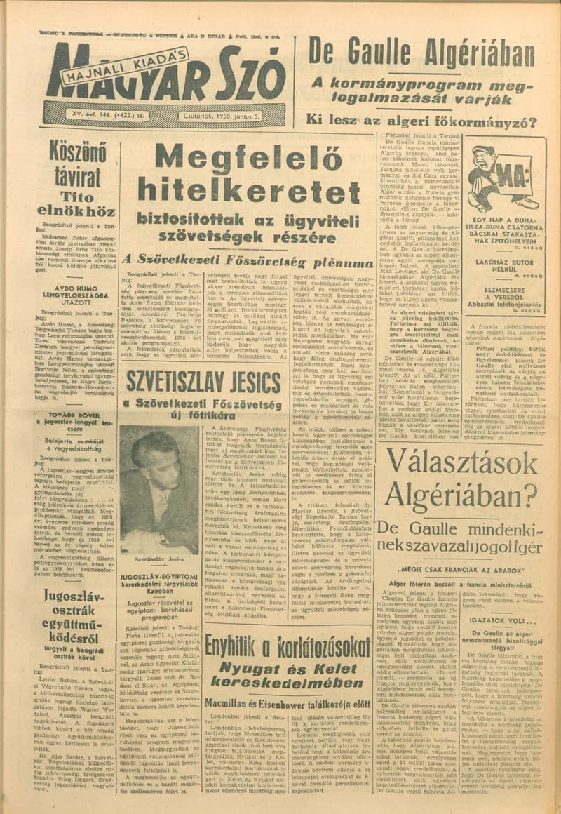 Magyar Szó, 15. évf. 1958. június 5. 146. sz. 1–18. oldal