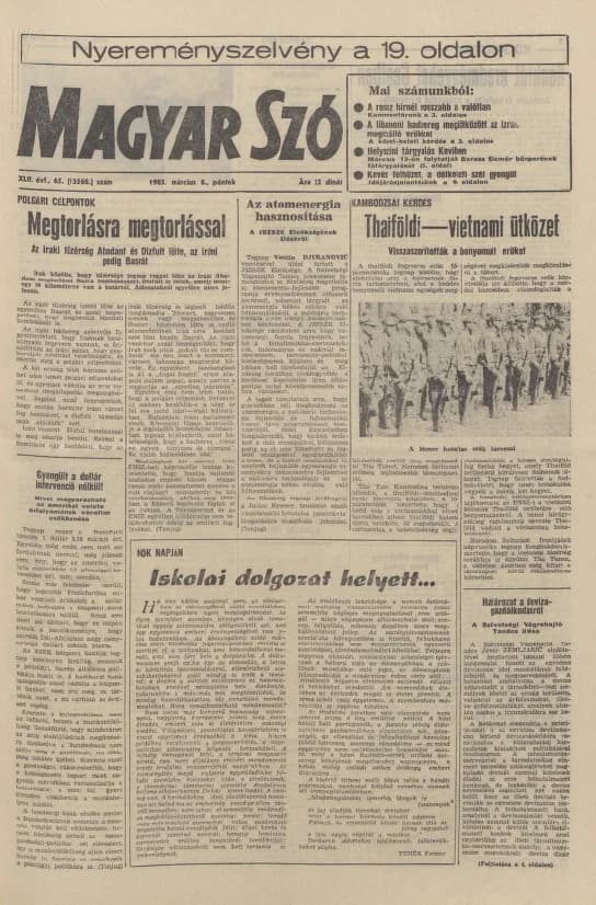 Magyar Szó, 42. évf. 1985. március 8. 65. sz. 1–20. oldal