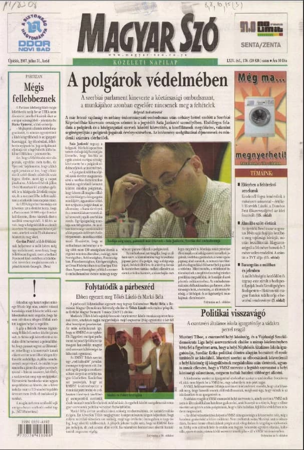 Magyar Szó, 64. évf. 2007. július 31. 176. sz. 1–20. oldal