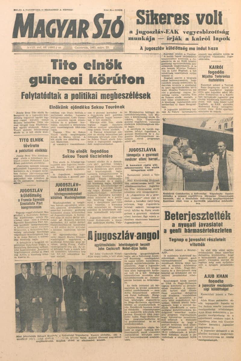 Magyar Szó, 18. évf. 1961. március 23. 68. sz. 1–14. oldal