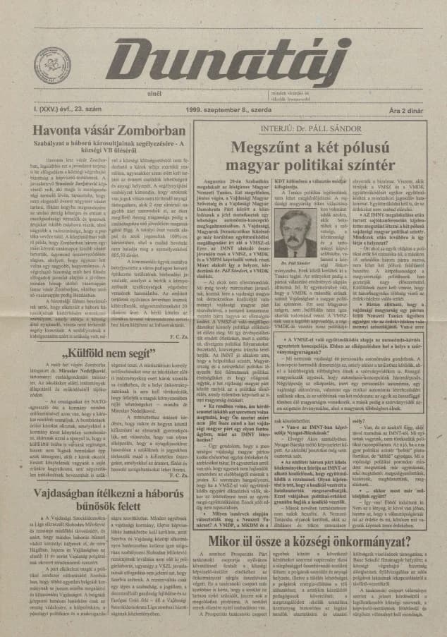 Dunatáj, 1. évf. 1999. szeptember 8. 23. sz.