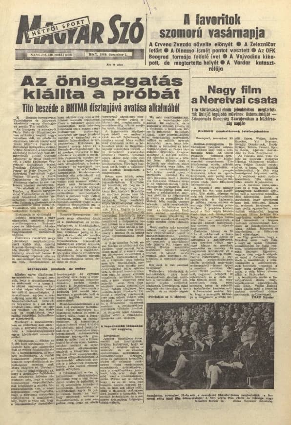 Magyar Szó, 26. évf. 1969. december 1. 330. sz. 1–16. oldal