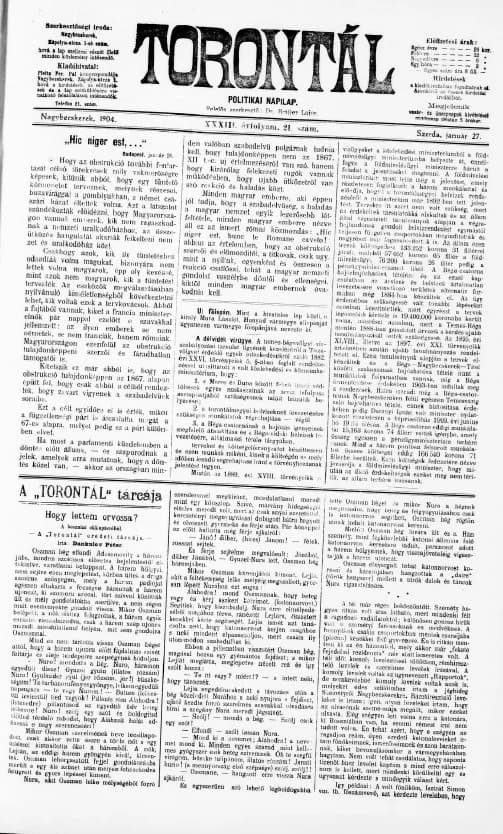 Torontál, 33. évf. 1904. január 27. 21. sz.