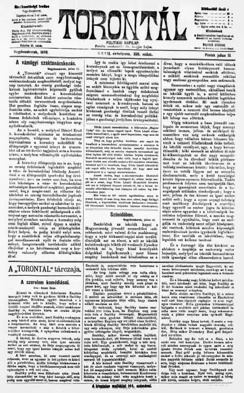 Torontál, 27. évf. 1898. július 15. 159. sz.
