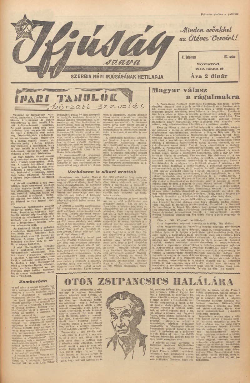 Ifjúság Szava, 5. évf. 1949. június 18. 197. sz.