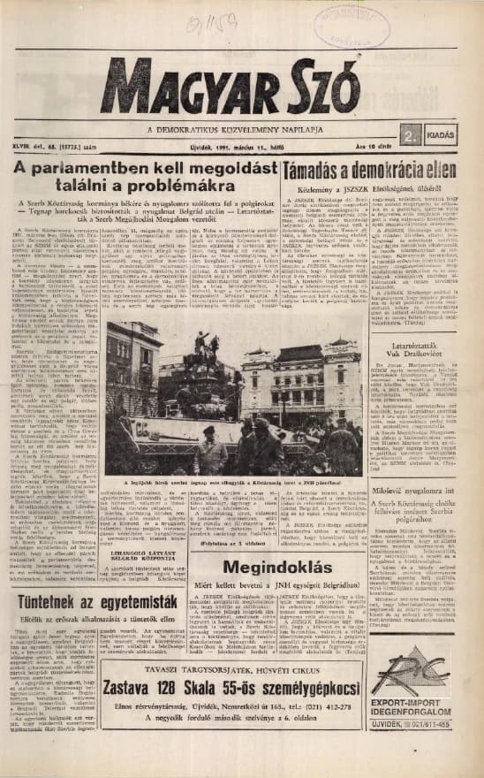 Magyar Szó, 48. évf. 1991. március 11. 68. sz. 1–20. oldal
