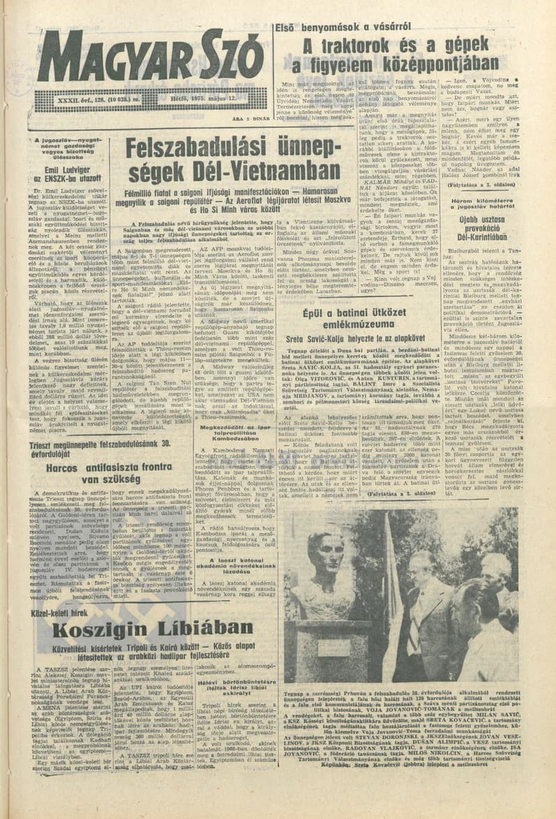 Magyar Szó, 32. évf. 1975. május 12. 128. sz.