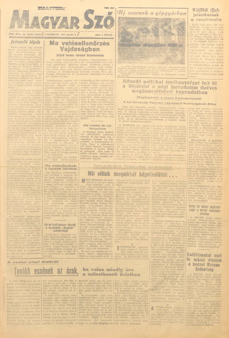 Magyar Szó, 8. évf. 1951. április 8. 83. sz. 1–4. oldal