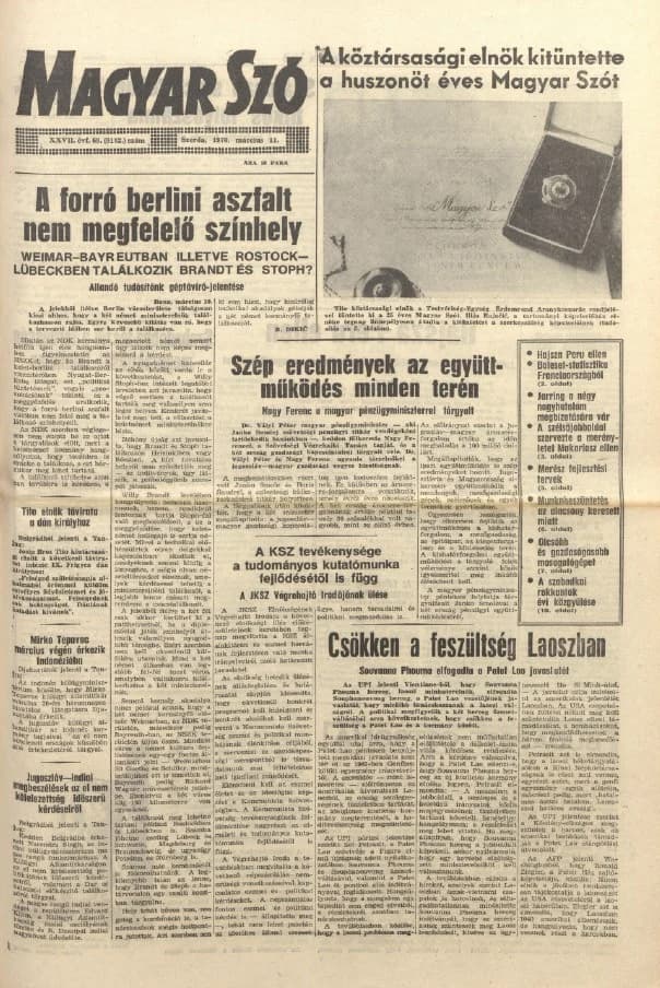 Magyar Szó, 27. évf. 1970. március 11. 68. sz. 1–16. oldal