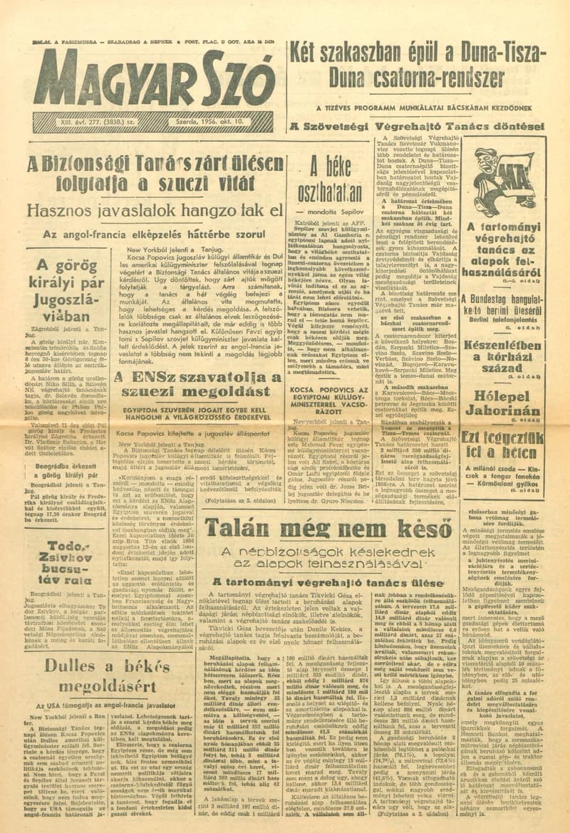 Magyar Szó, 13. évf. 1956. október 10. 277. sz. 1–8. oldal