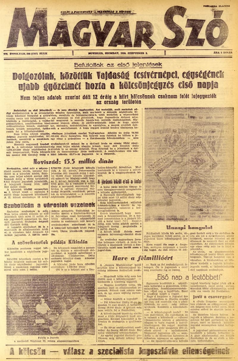 Magyar Szó, 7. évf. 1950. szeptember 2. 208. sz. 1–4. oldal