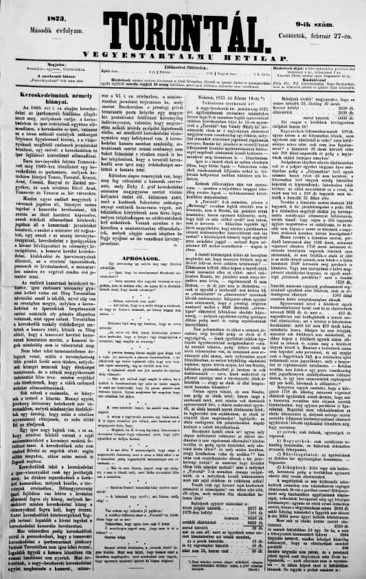 Torontál, 2. évf. 1873. február 27. 9. sz.