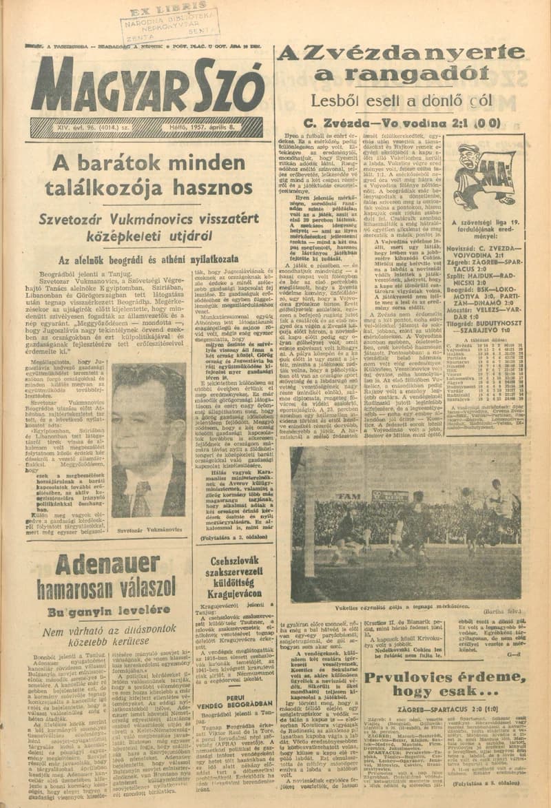 Magyar Szó, 14. évf. 1957. április 8. 96. sz. 1–6. oldal