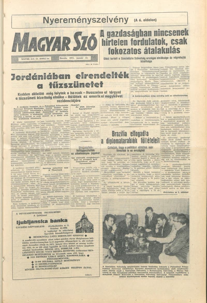 Magyar Szó, 28. évf. 1971. január 13. 11. sz. 1–14. oldal